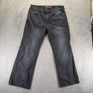 Vintage Seven7 Jeans Mens 36x32 Black Cotton Denim Straight Relaxed Faded Baggy
